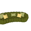 Green Velvet Sectional Sofa With Yellow And Green Decorative Pillows