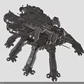 Detailed 3D Model Mechanical Spider With Robotic Metal Legs And Complex Structure