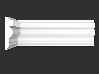 White Decorative Molding Component With Ornate Design For Interior Decoration 3d model