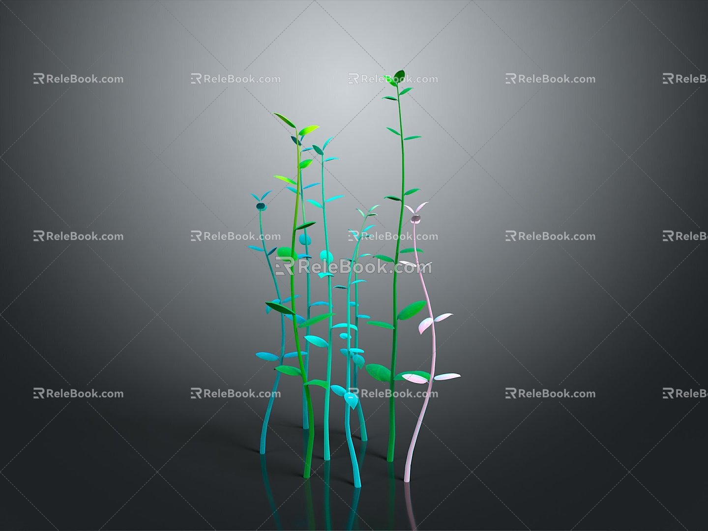 Water plants, various water plants, animals, realistic animals 3d model