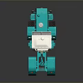 Turquoise And White Toy Tractor Model With Large Wheels Detailed Design