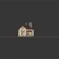 Single Family Detached Villa With Brown Tile Roof Light Exterior Wooden Accents Balcony And Chimney