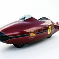 Maroon Streamlined Car With Duesenberg Badge And Number 55 Vintage Racing Design And Tail Fins