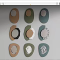 Modern Wall Decor With Various Colored Framed Mirrors And Unique Designs 3d model