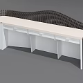 Modern Stylish Reception Desk With Wavy Black Frame And White Countertop