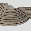 Modern Winding Concrete Staircase With Multiple Wavy Steps And Sculptural Design 3d model