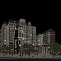 Modern High Rise Residential Complex With Glass Curtain Walls And Street View
