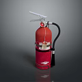 Red Fire Extinguisher With White Handle And Black Hose For Home Safety