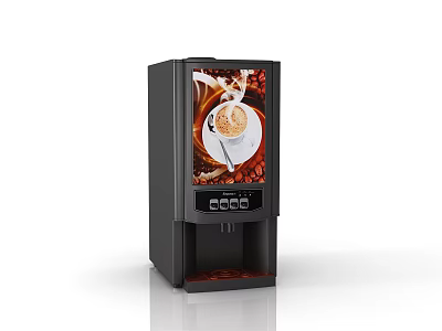 Black Kitchen Coffee Machine With Display Screen And Coffee Beans Design 3d model