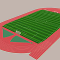 School Playground Featuring Green Football Field Red Running Track and White Markings