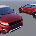Red Range Rover Cars Front And Side Exterior View Design 3d model