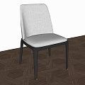 Modern Leisure Chair With Gray Fabric Upholstery And Black Legs Design View