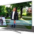 TV Screen Showing Andy Borg Jugend Wettbewerb With Garden Background And Man Standing