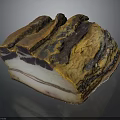 Traditional Cured Meat with Layers of Fat and Rich Golden Brown Texture
