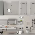 Modern Bathroom Interior Design With Vanity Washbasin Mirror Faucet And Storage