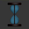 Elegant Blue Glass Hourglass With Red Wooden Base For Home Decoration
