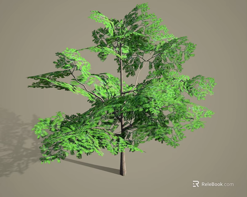 Lush Green Arbor With Dense Foliage And Brown Trunk Isolated On Gray Background 3d model 