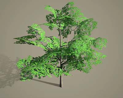 Lush Green Arbor With Dense Foliage And Brown Trunk Isolated On Gray Background 3d model