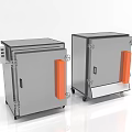 Industrial Equipment Dual Metal Enclosed Cabinets with Mobile Wheels Control Panel and Orange Handles