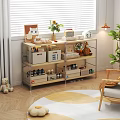 3 Tier Multifunctional Storage Shelf for Living Room with Shoes Decorative Items and Boxes