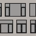 Black Frame Casement Windows Various Modern Design Styles For Home Use 3d model
