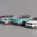 Assorted Colored Cars Including Sports Car And SUV Models On