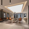 Elegant Modern Beauty Hair Salon Interior With Comfortable Chairs And Mirrors