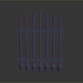 Modern Metal Fence Structure With Vertical Posts And Spiked Base Design