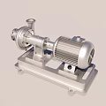Industrial Pump And Motor Assembly With Silver Metal Base And Mechanical Components 3d model