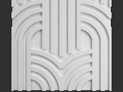 Modern White Wall Design With Geometric 3D Decorative Curved And Straight Lines 3d model