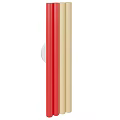 Colorful Modern Hook With Long Strip Design Wall Mounted Round Base Red Beige Accents