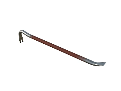 Heavy Duty Metal Crowbar Hardware Tool With Brown Handle For DIY Repairs 3d model