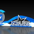 Blue Curved Background Wall With ICV Logo White Star And TO THE NEW NEWFUTURE Text