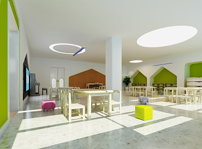 Modern Kindergarten Classroom 3d model