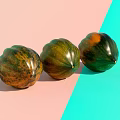 Fresh Vibrant Pumpkins with Green Orange Hues on Pink Blue Background