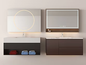 Middle Ancient Bathroom Cabinet Mirror Cabinet Table Basin Cabinet Wooden Decorative Bathroom Cabinet 3d model