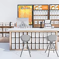 Modern Cash Register Counter Shelf Container Display Cabinet Mobile Phone Store Shelf 3d model