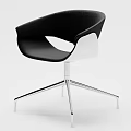 Modern Black Office Chair With Ergonomic Design And Metal Swivel Base