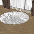 modern round carpet plush round carpet 3d model