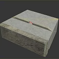 Natural Stone Square Block With Textured Surface And Circular Hole 3d model