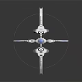 Futuristic Mechanical Character With White Biomechanical Structure And Blue Glowing Core