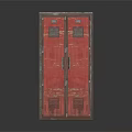 Red Distressed Double Door Vintage Industrial Locker Furniture With Metal Finish