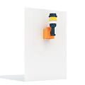 Colorful Building Blocks Creation Featuring Orange Black Yellow Sections On White Wall