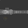 Futuristic Sci Fi Gun With Long Barrel Scope Grip And Red Indicator Lights