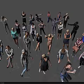 Diverse Group of People in Various Poses With Different Clothing Styles Standing Together