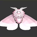 Handmade Pink Decorative Butterfly Ornament With Floral Body Blue Eyes And Feathery Antennae