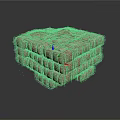 Structural Stone Masonry Architectural Component With Stacked Square Rough Textured Blocks