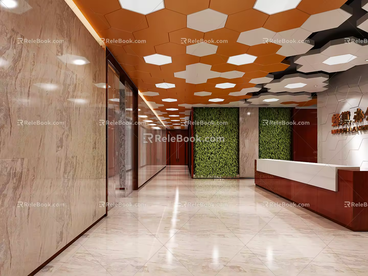Modern Front Desk 3d model