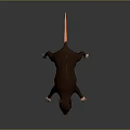 3D Model Brown Rat With Pink Ears White Paws And Black Eyes On Black Background