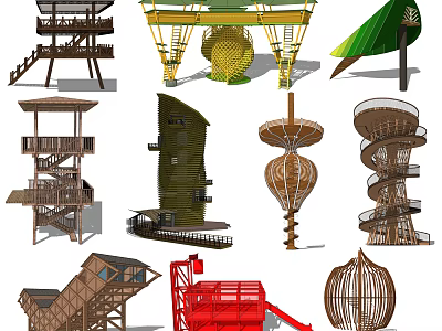 Modern Watchtower Viewing Tower 3d model